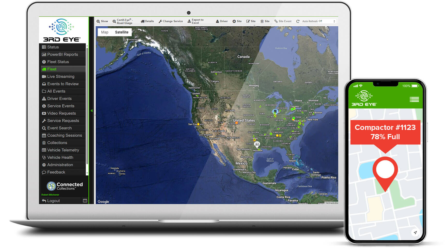 Connected Smart Compactor compaction fleet management software