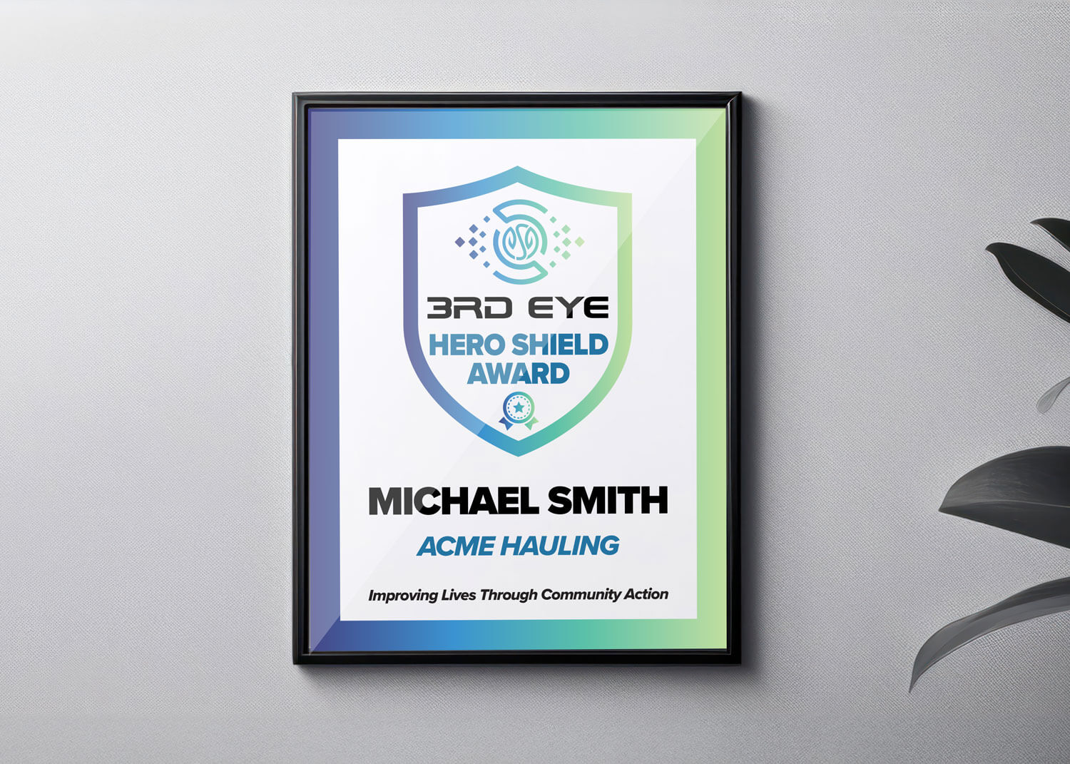 3rd Eye garbage truck driver hero shield award
