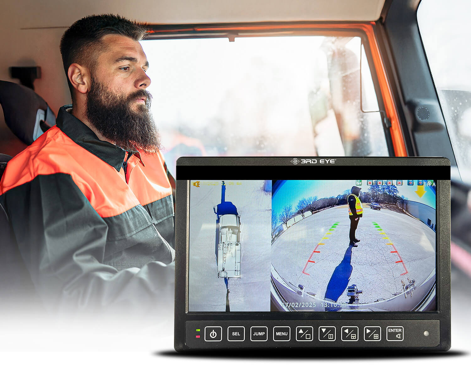 In cab 360 visibility camera for trucks safety