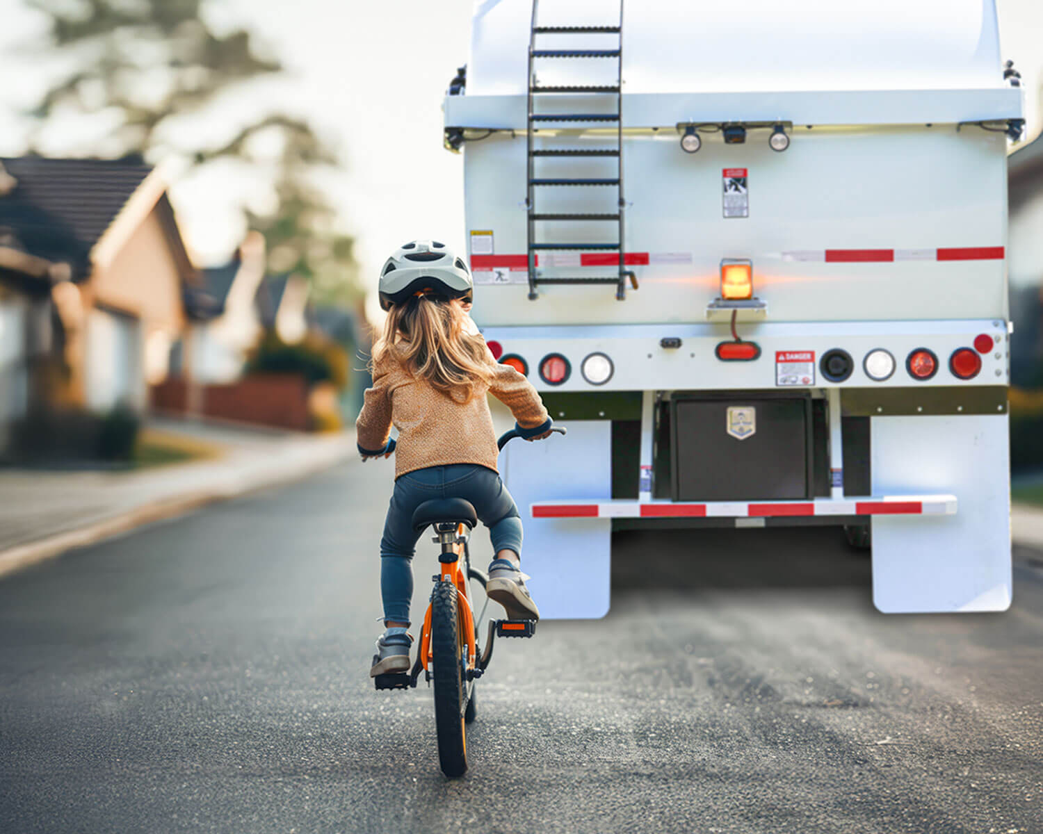 Reverse automated braking systems for garbage trucks